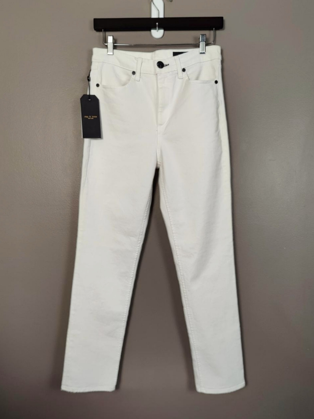 rag & bone Womens 28 White Cigarette Jeans Nina High Waist Ankle White w/ Tags
